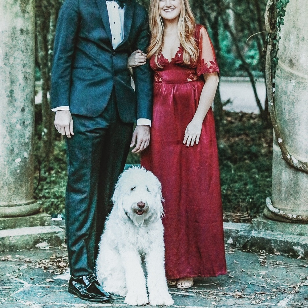 Red formal gown